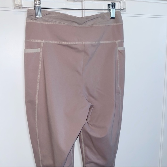 Gymshark | Dreamy Beige Mauve Mesh Panel High Waist Pocket Leggings Small - Picture 6 of 13